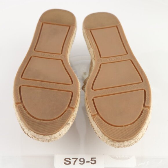 Talbots Womens Izzy Espadrilles Flat Size 9 Tan Nude Suede Ruffle Slip On Shoe - Picture 8 of 12